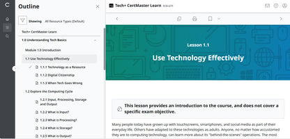 CompTIA CertMaster Learn Tech+ FC0-U71 - Individual License (12 Months Access)