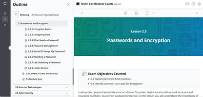 CompTIA CertMaster Learn Tech+ FC0-U71 - Individual License (12 Months Access)