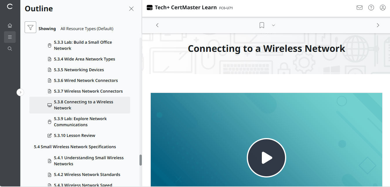 CompTIA CertMaster Learn Tech+ FC0-U71 - Individual License (12 Months Access)