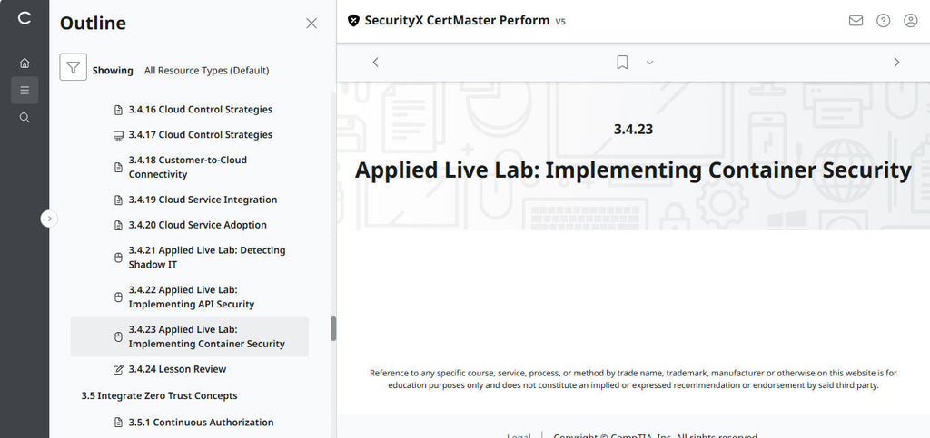 CompTIA CertMaster Perform – SecurityX CASP+ CAS-005 Individual License