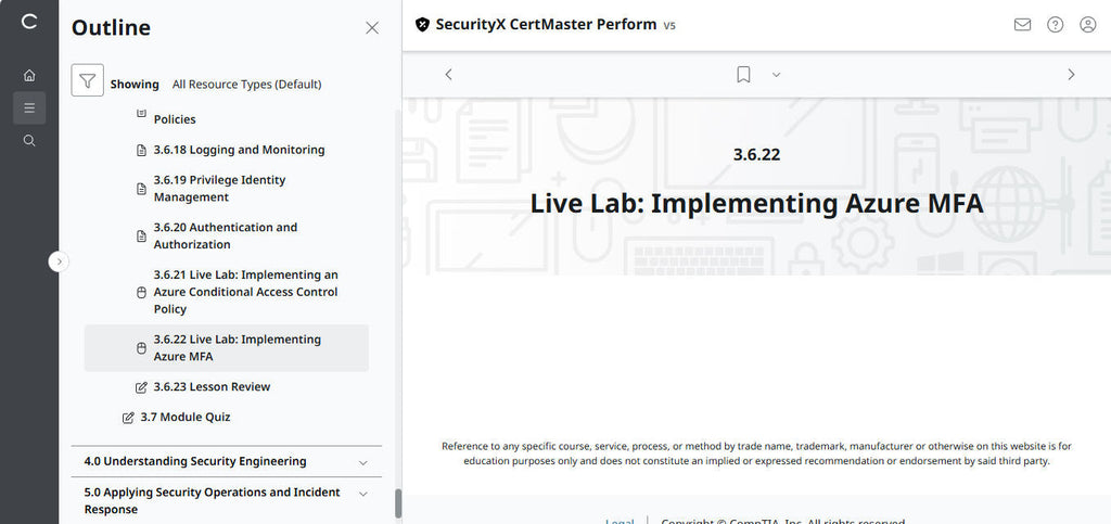 CompTIA CertMaster Perform – SecurityX CASP+ CAS-005 Individual License