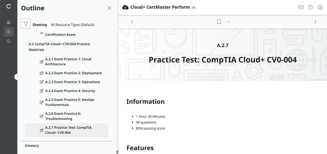 CompTIA Cloud+ CertMaster Perform (CV0-004)